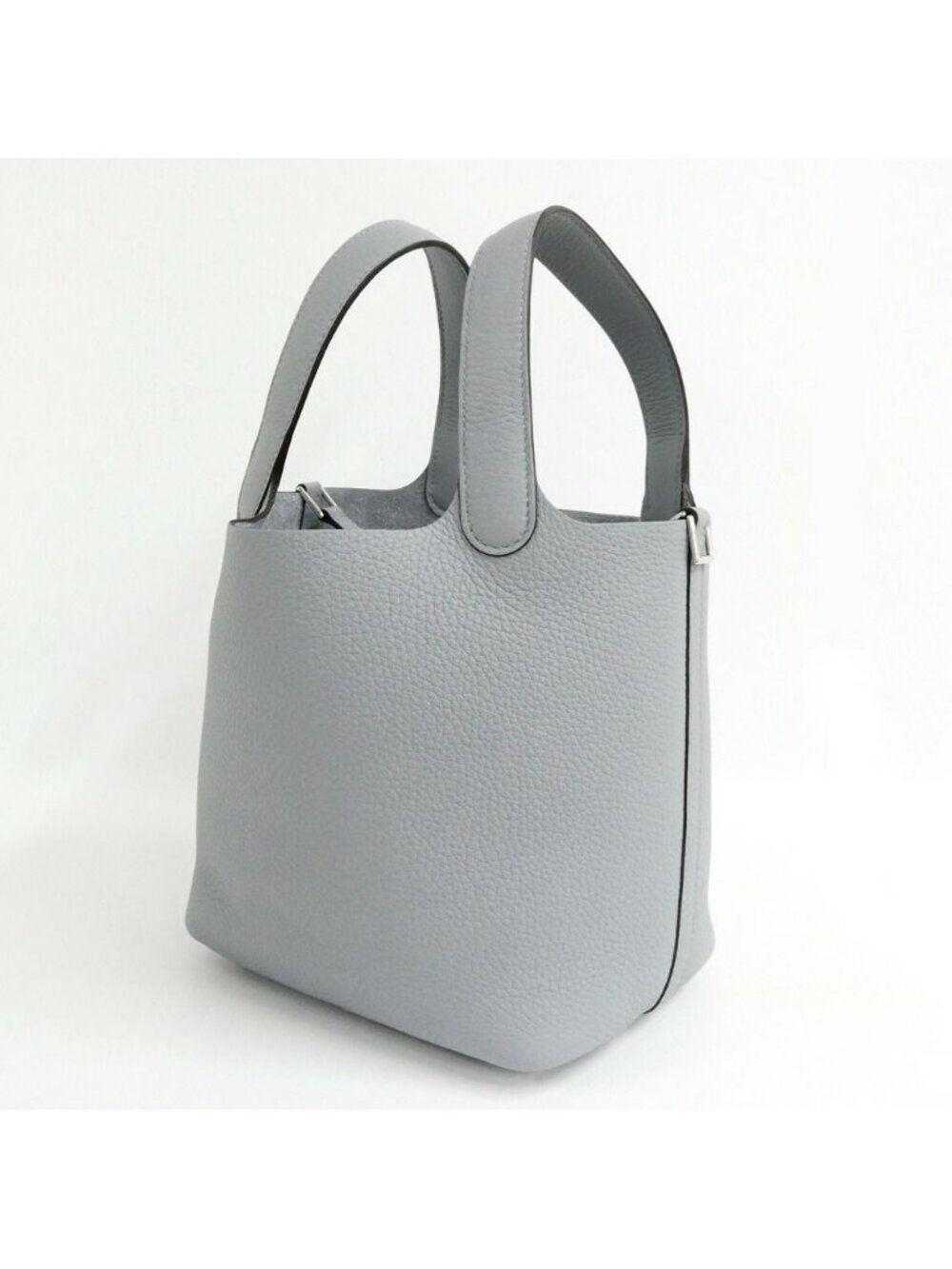Hermes Picotin Lock PM 18 Gris Perle Taurillon Clemence Silver Handbag - Picture 8 of 10